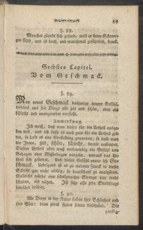 Sechstes Capitel. Vom Geschmack