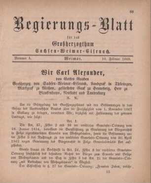 Nr. 5 : 10. Februar 1868