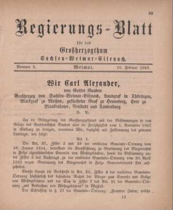 Nr. 5 : 10. Februar 1868