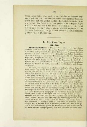 B. Die Karolinger. 814-911