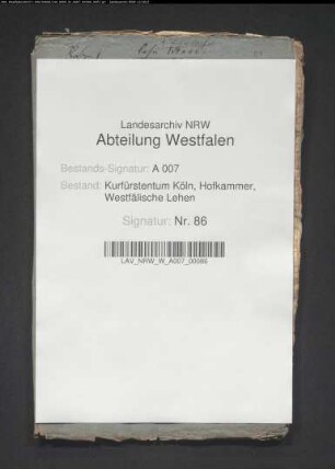 Belastung des Lehnguts Wenne durch die Familie von Weichs