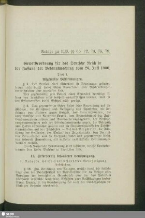 Anlage zu A.B. §§ 65, 72, 73, 75, 79