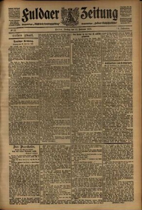 Erste Ausgabe vom Freitag, den 21. Februar 1908.