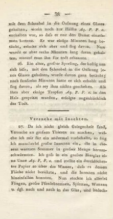 Versuche mit Insekten