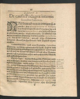 Caput V. De causis Podagrae internis secundum Galenicos.