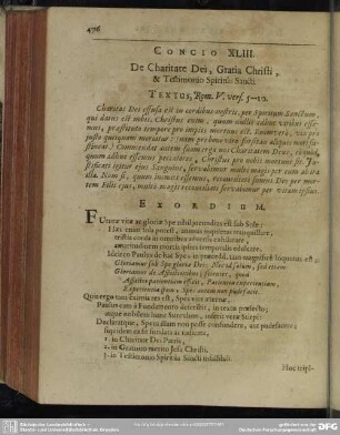 Concio XLIII. De Charitate Dei, Gratia Christi & Testimonio Spiritus Sancti