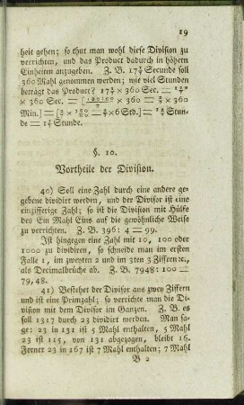 Vortheile der Division