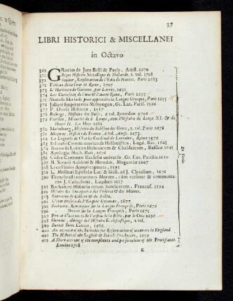 37-47 Libri Historici & Miscellanei in Octavo