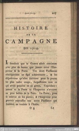 Histoire De La Campagne De 1718
