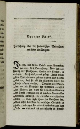 Fortsetzung über die freimüthigen Betrachtungen über die Religion.