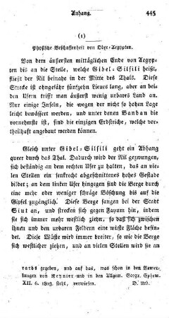 (1) Physische Beschaffenheit von Oberägypten.