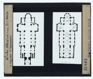Essen-Werden, St. Peter und St. Ludgerus : Grundriss, Horizontalschnitte Erdgeschoss u. Empore