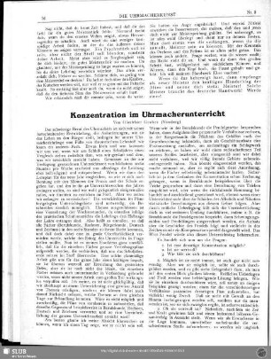 Konzentration im Uhrmacherunterricht