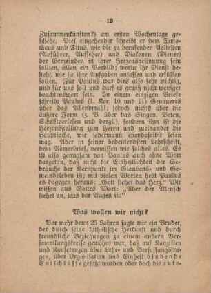 Was wollen wir nicht?