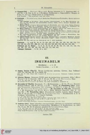 III. Inkunabeln (Nr. 41-231)
