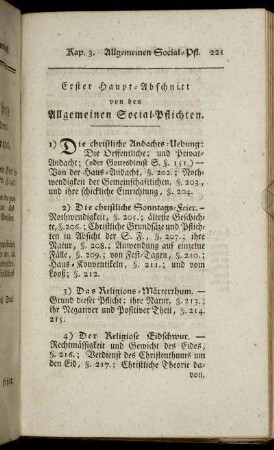 Erster Haupt-Abschnitt von den Allgemeinen Social-Pflichten.