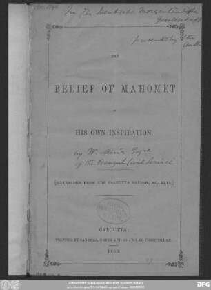 The belief of Mahomet