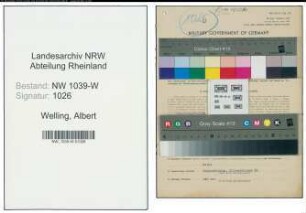 Entnazifizierung Albert Welling , geb. 16.07.1889 (Werkmeister)