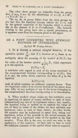 On a point connected with symbolic methods od integration.