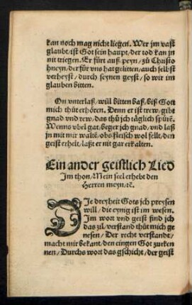 Ein ander geistlich Lied Im thon/ Mein seel erhebt den Herren meyn/ etc.