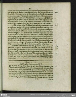 Caput VII. De Objecto Executorum U. V.