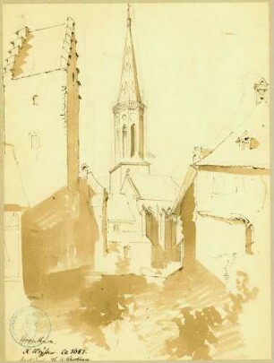 Markdorf Blick auf Hexenturm, Rathaus und gotische Stadtpfarrkirche