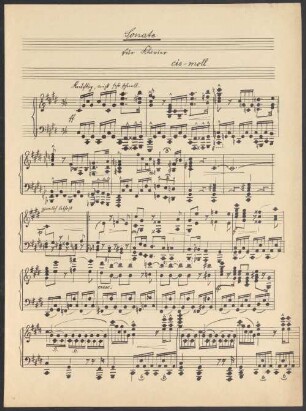 Sonate cis-Moll für Klavier - BSB Mus.N. 112,32-3