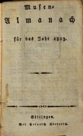 Musenalmanach. 1803