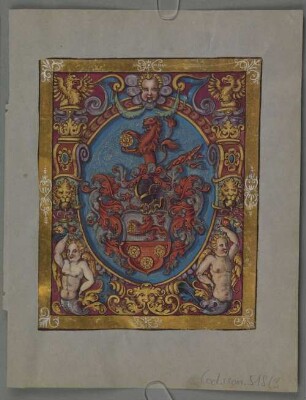 Ganzseitige Wappenminiatur aus einem Stammbuch - BSB Cod.icon. 518(3