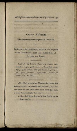 Vierter Abschnitt. Ueber die Principien des allgemeinen Staatsrechts.