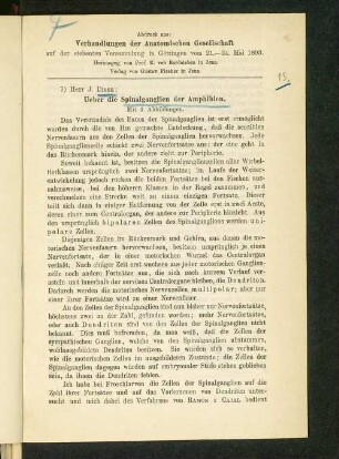 Ueber die Spinalganglien der Amphibien