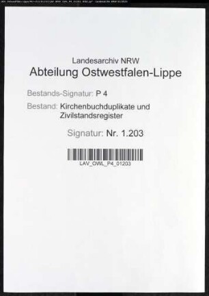 Zivilstandsregister der Stadt Iserlohn (G 1811). (Gemeinde: Iserlohn, Stadt)