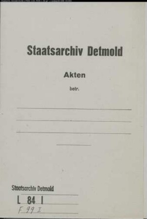 Flörkemeier, Johann Konrad, jetzt Depping zu Stemmen gegen Leibzüchter Depping zu Stemmen - Ansprüche aus der Interimswirtschaft