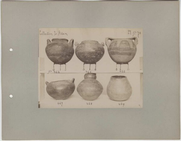 Six clay vessels. L. Adam Collection