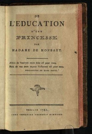 De L'Education D'Une Princesse