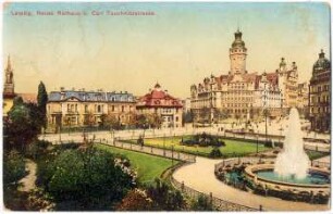 Leipzig : neues Rathaus u. Carl Tauchnitzstraße