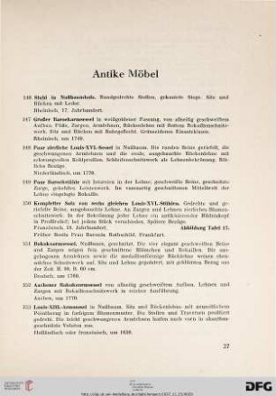 Antike Möbel (Nr. 146-264)