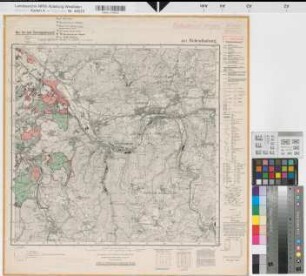 Katasteramt Hagen  Kreis Hagen, Meßtischblatt Hohenlimburg 4611, Farbige Einzeichnung mit Namensliste