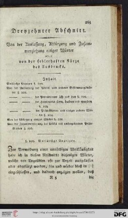 Dreyzehnter Abschnitt: Von der Auslassung, Abkürzung und Zusammenziehung einiger Wörter […]