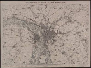 Topographische Karte von Leipzig und Umgebung, 1:25 000, 1915 : Topographische Karte von Leipzig und Umgebung ... / Kupferst., Lithogr. u. Druck von Giesecke & Devrient, Leipzig & Berlin.. - 2. Aufl.. - 1:25 000. - Dresden : G. A. Kaufmann , 1915. - 1 Kt. : mehrfarb. ; 118 x 82 cm, gefaltet