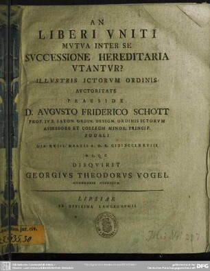 An Liberi Uniti Mutua Inter Se Successione Hereditaria Utantur?