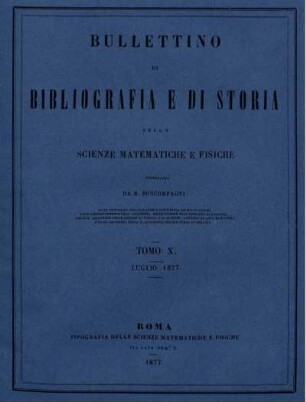 Tomo X. Luglio 1877.