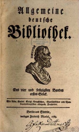 Allgemeine deutsche Bibliothek. 64. 1785