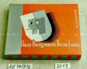 Pappschachtel für 10 Stück Zigaretten "Haus Bergmann Broadway"