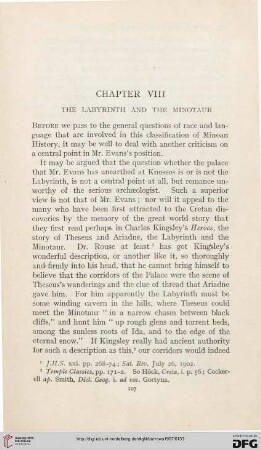 Chapter VIII: The labyrinth and the Minotaur