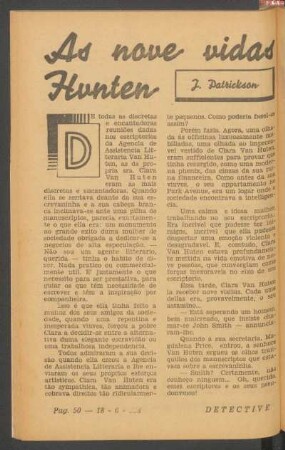 Às nove vidas de Clara van Huten : [Grande novella]