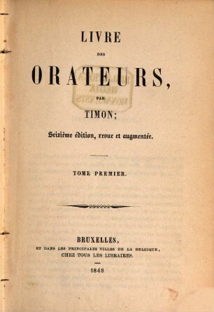 Livre des orateurs, 1