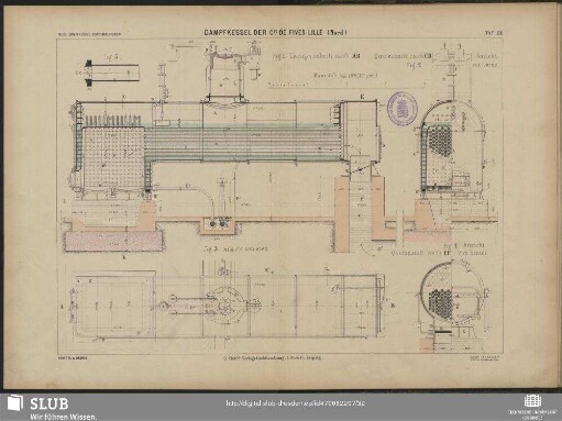 Taf. IX. Dampfkessel Cie. De Fives-Lille (Nord)