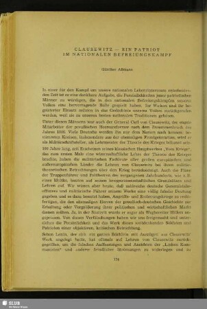 Clausewitz – Ein Patriot Im Nationalen Befreiungskampf