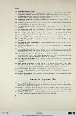 Porzellan, Fayence, Ton (Nr. 515-538)